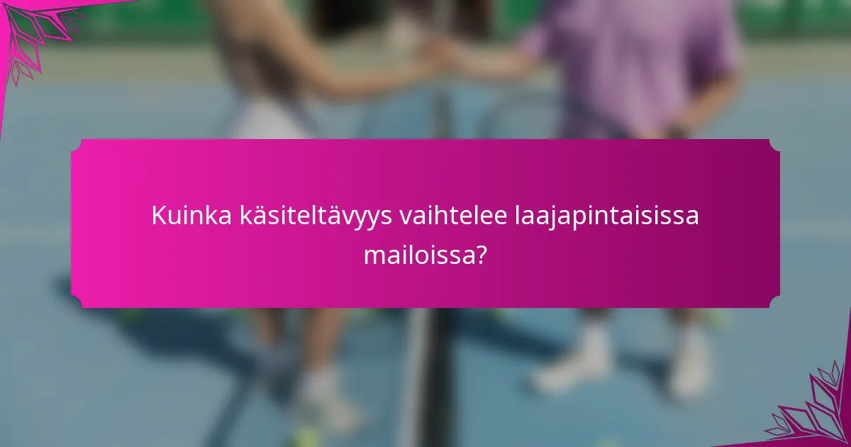 Kuinka käsiteltävyys vaihtelee laajapintaisissa mailoissa?