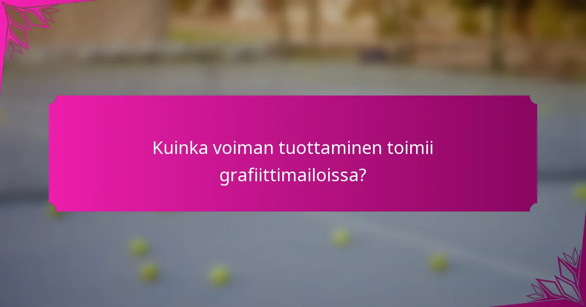 Kuinka voiman tuottaminen toimii grafiittimailoissa?